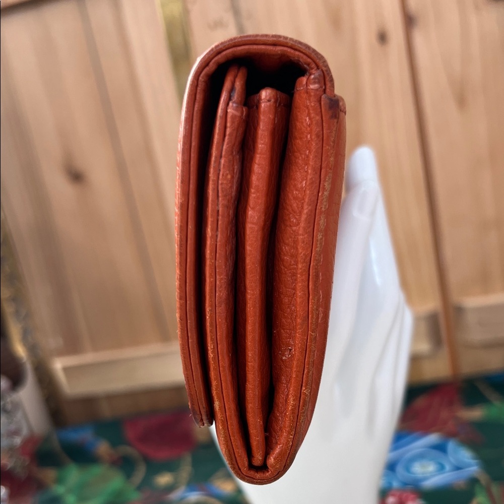 Michael Kors Fulton Orange Leather Wallet with Gold Logo - Picture 6 of 16